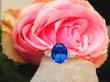 Bague tanzanite ovale et diamants poires