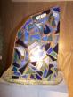 Lampe sur pied  bateau mosaique bleue