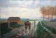 Après restauration
paysage de campagne
XXème siècle 
Huile sur toile 
Impressionniste 
Peintre Carl Eugène Mulertt (1869-1963) 