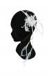 Serre tête de mariage avec application de dentelle plumes et cristal  