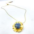 Collier argent 925/00 finition vermeil avec véritable cristal soufflé bouche des cristalleries du val st lambert