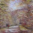 HUILE SUR TOILE : PROMENADE MATINALE