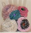 broches fleurs en tricot