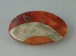Broche pistachier lentisque, galuchat et étain