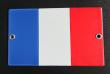 plaque émaillée 6x10cm - 2 trous équipés d’œillets - DRAPEAU FRANçAIS 