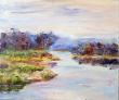 Paysage d'eau, Huile sur toile 70x50 cm