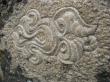 Chimère: bas-relief sur mur de jardin.
