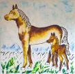 Jument et son poulain
Huile sur toile 100x100 cm