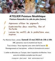 Atelier peinture néolithique , Martine Sezer, Artiste plasticienne