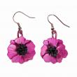 Boucles d'oreilles fuchsia anémone