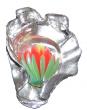 Broche Jardin en verre serti sur étain