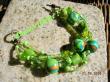 Bracelets anis, polymère, verre