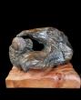 Avis de tempête, sculpture bronze socle bois
