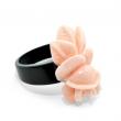 descriptionbague en corne de buffle et corail