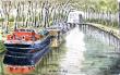 Aquarelle du Canal du Midi .