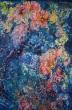 Peinture sur soie: fragment de fleurs.