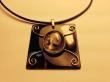 pendentif écaille argent pierre