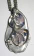 Pendentif Duo en verre serti sur étain