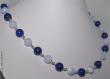 collier calcédoine bleue et lapis lazuli et argent par Nathalyne