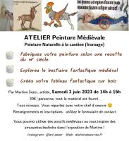 Atelier peinture médiévale , Martine Sezer, Artiste plasticienne