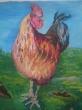 coq ..... huile sur papier 