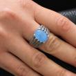 Bague en Argent 925 (jade bleu - Marcassites)
existe en différents coloris