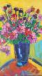 Le bouquet du jardin. Acrylique sur toile de lin. 
Format 80 cm / 60 cm .