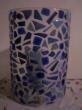 Lampe sur pied mosaique bleue