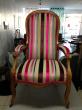 Fauteuil Voltaire tissu rayures Designers Guild