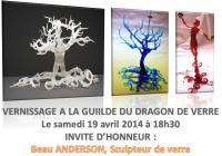 6e vernissage A la Guilde du Dragon de Verre : Invité d'honneur Beau ANDERSON , ariane chaumeil Ar'Bords Essences - A la Guilde du Dragon de Verre