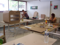 Atelier de formation à la fabrication de meuble en carton et papier mâché , Marc BERNARD - Cartonnable